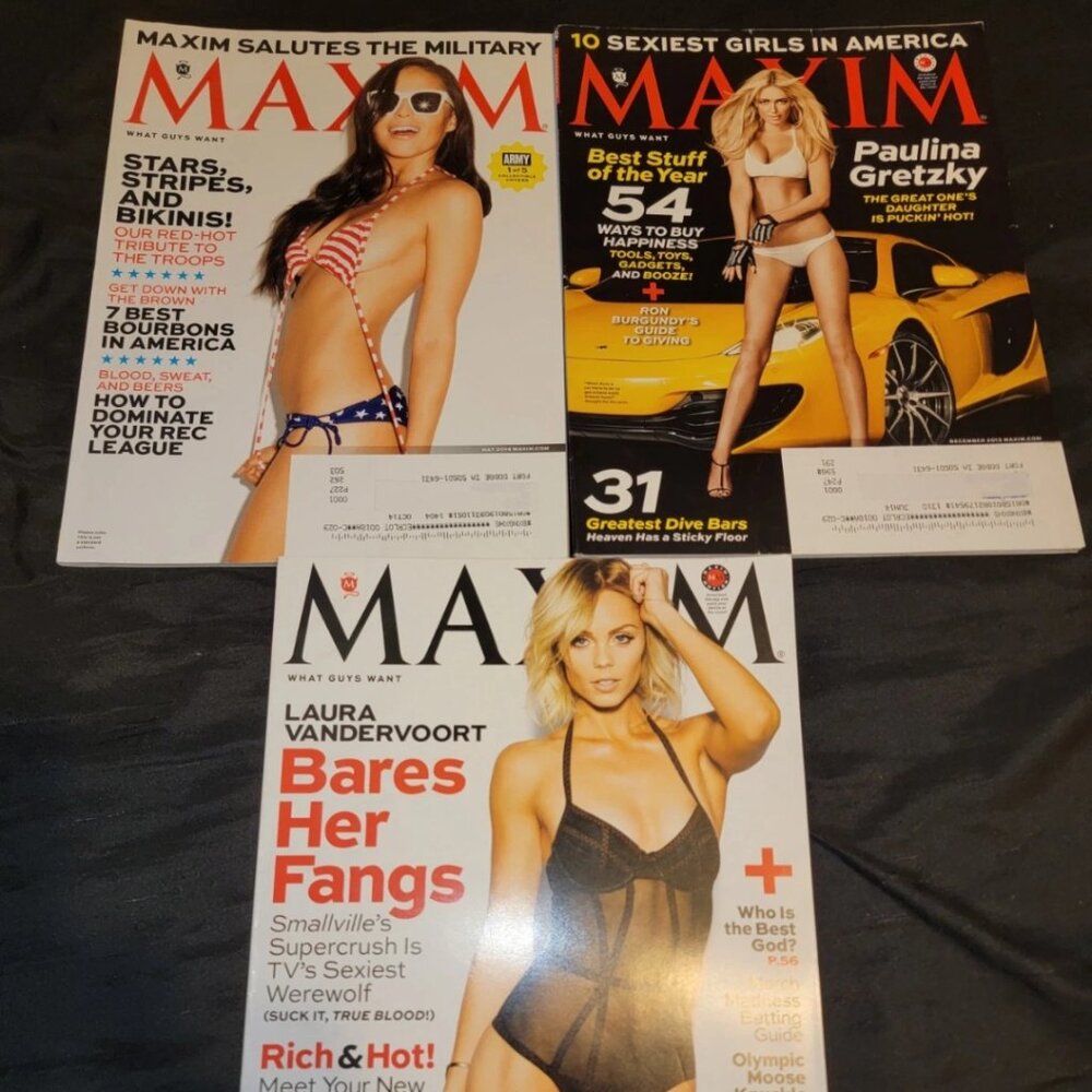 Maxim 3 Magazines 2013 2014 Military Laura Vandervoort Paulina Gretzky